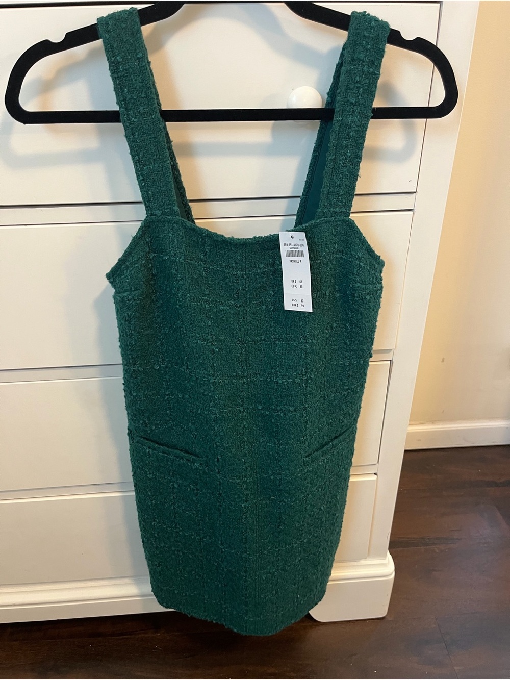 Abercrombie & Fitch Emerald Green Tweed Mini Dress
